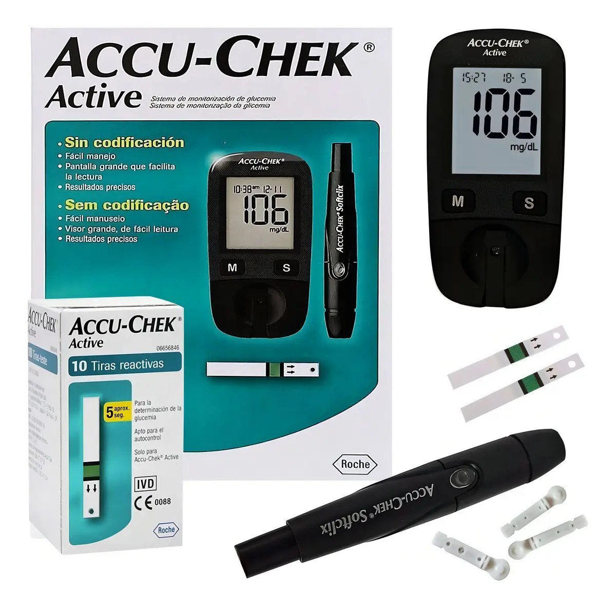 Kit Medidor de Glicose Accu-Chek Active Roche