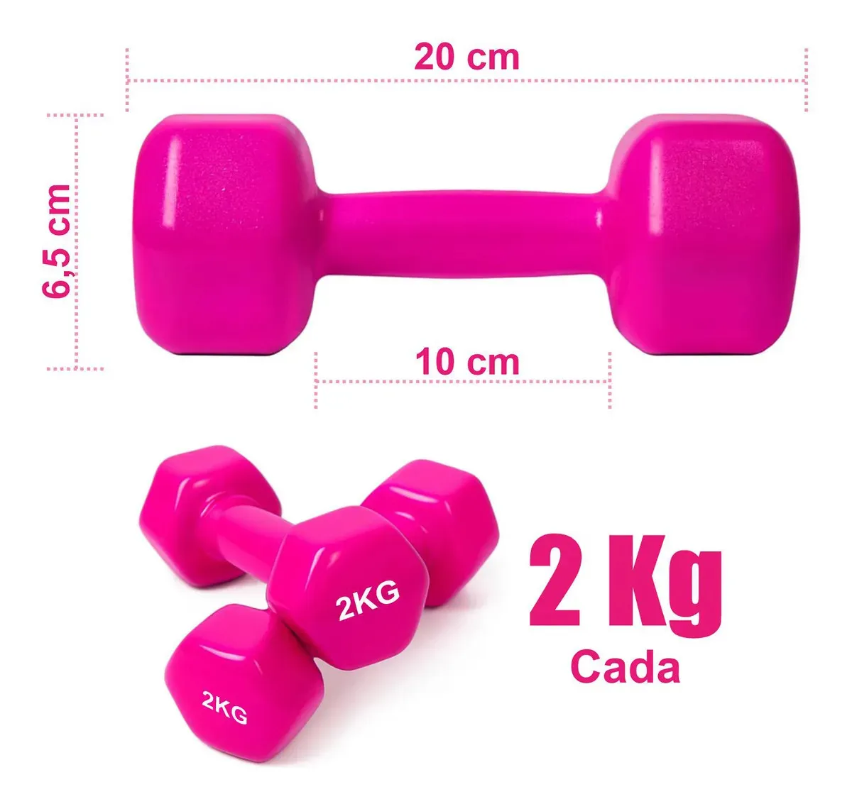 Dimensões: 20cm x 6,5cm — 2kg cada